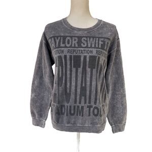 Taylor Swift Reputation Tour Crewneck Sweatshirt Stone Wash Grey Size Small